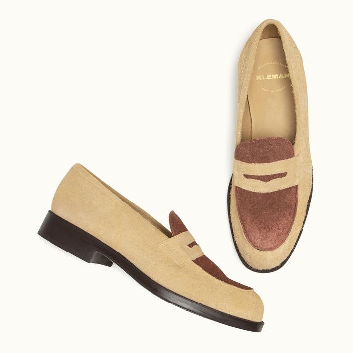 Kleman Mocassins En Croûte Velours Beige-cognac