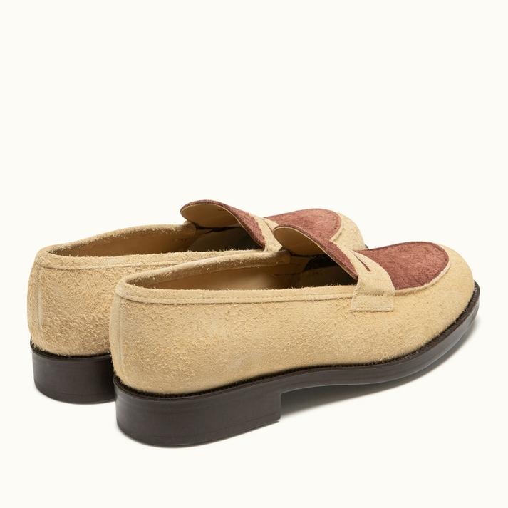 Kleman Mocassins En Croûte Velours Beige-cognac