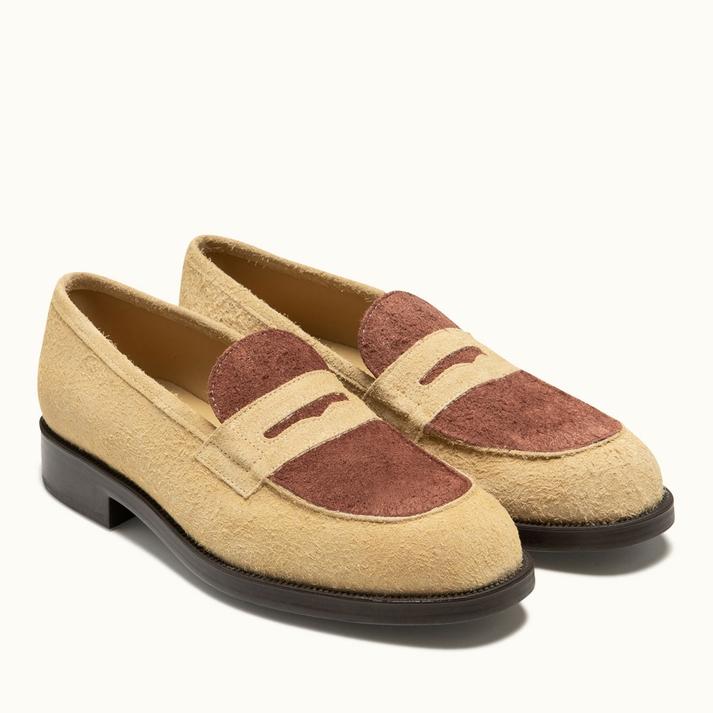 Kleman Mocassins En Croûte Velours Beige-cognac
