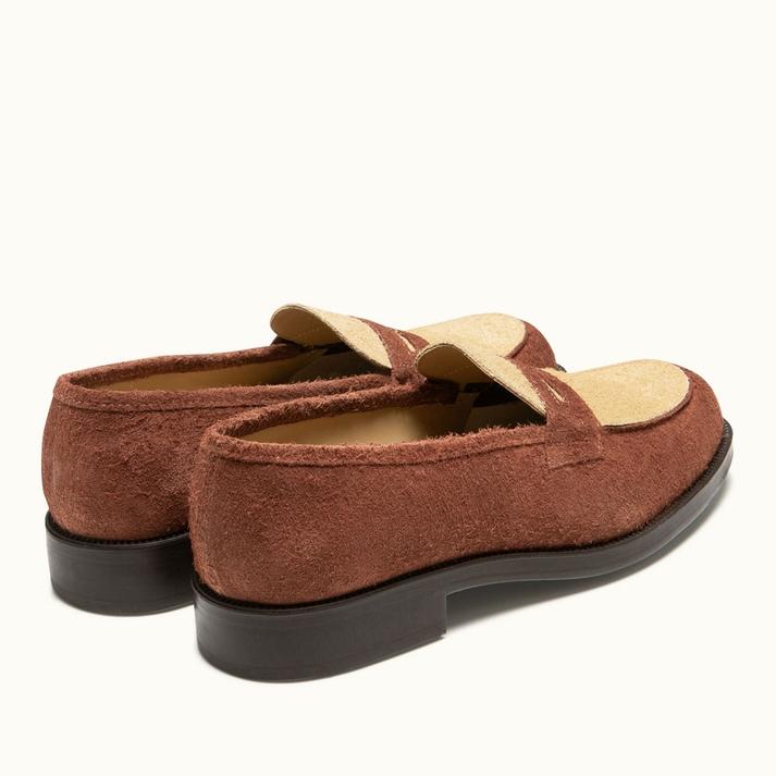 Kleman Mocassins En Croûte Velours Chocolat-beige