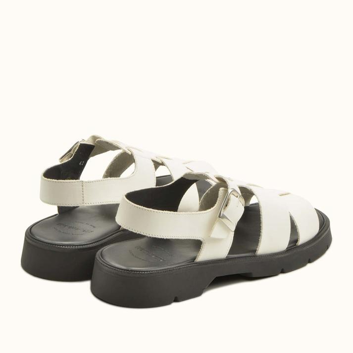 Kleman Sandales à Brides Cuir Blanc