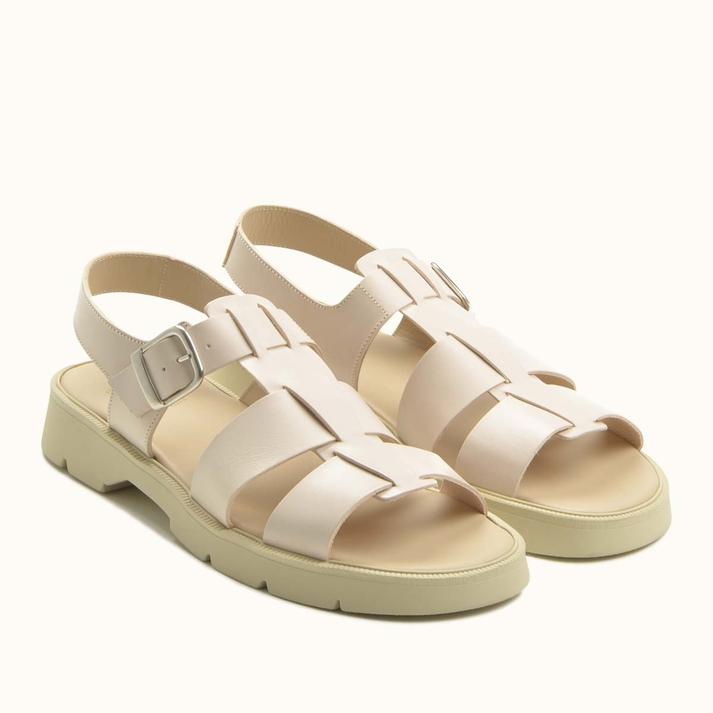 Kleman Sandales à Brides Cuir Rose