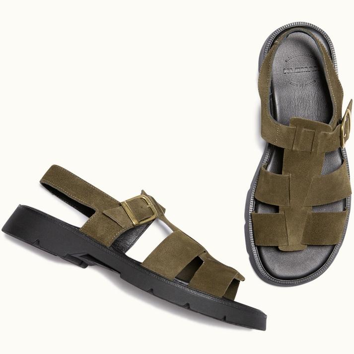 Kleman Sandales à Brides Cuir Velours