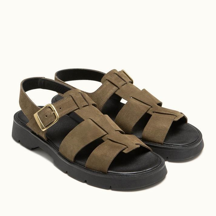 Kleman Sandales à Brides Cuir Velours