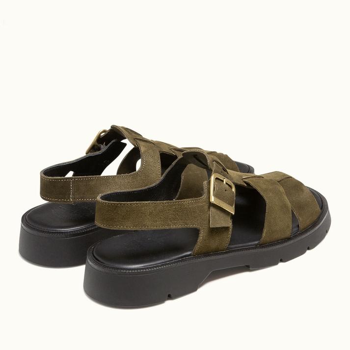 Kleman Sandales à Brides Cuir Velours