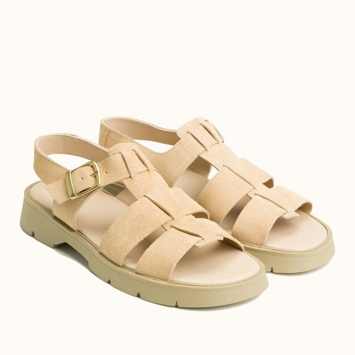 Kleman Sandales à Brides Cuir Velours