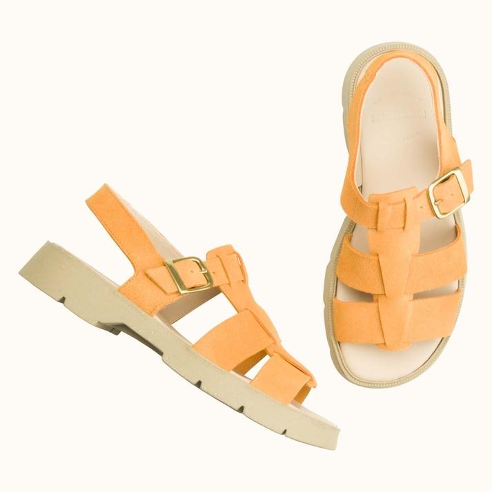 Kleman Sandales à Brides Cuir Velours