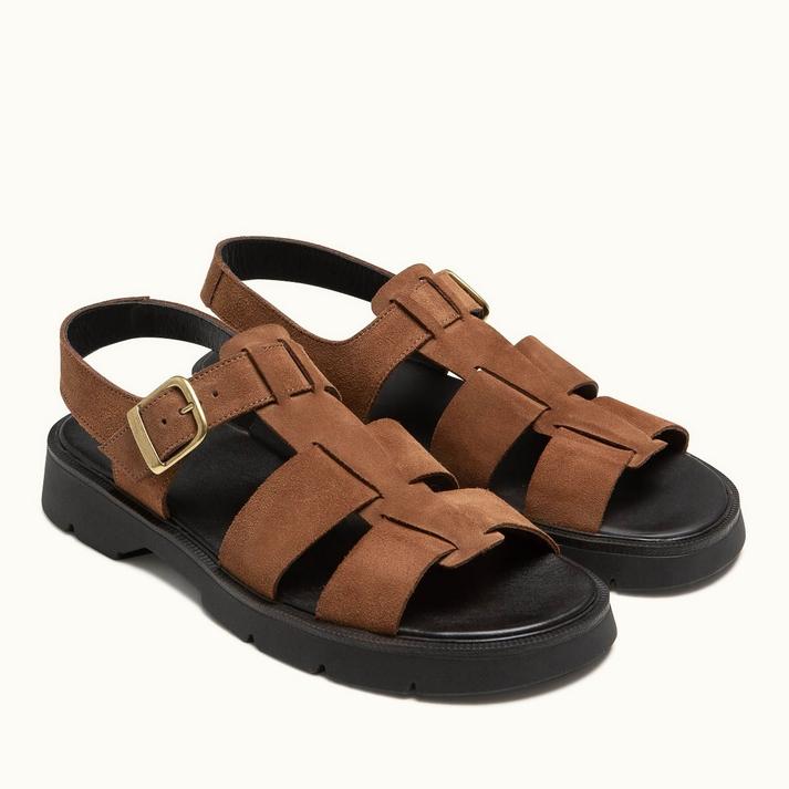 Kleman Sandales à Brides Cuir Velours