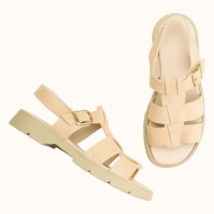 Kleman Sandales à Brides Cuir Velours