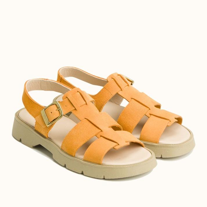 Kleman Sandales à Brides Cuir Velours