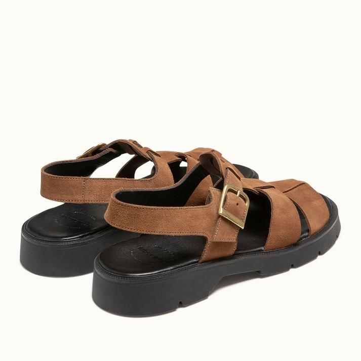 Kleman Sandales à Brides Cuir Velours