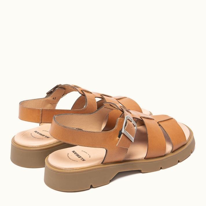 Kleman Sandales à Brides Cuir Whisky