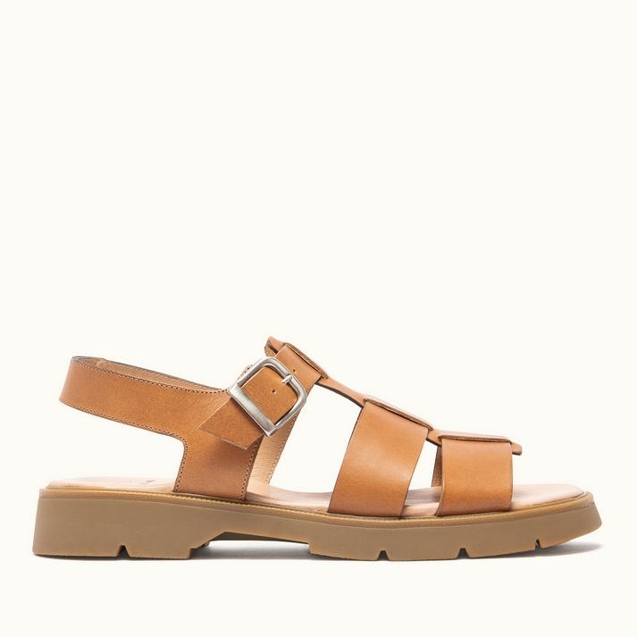 kleman Sandales à brides cuir whisky