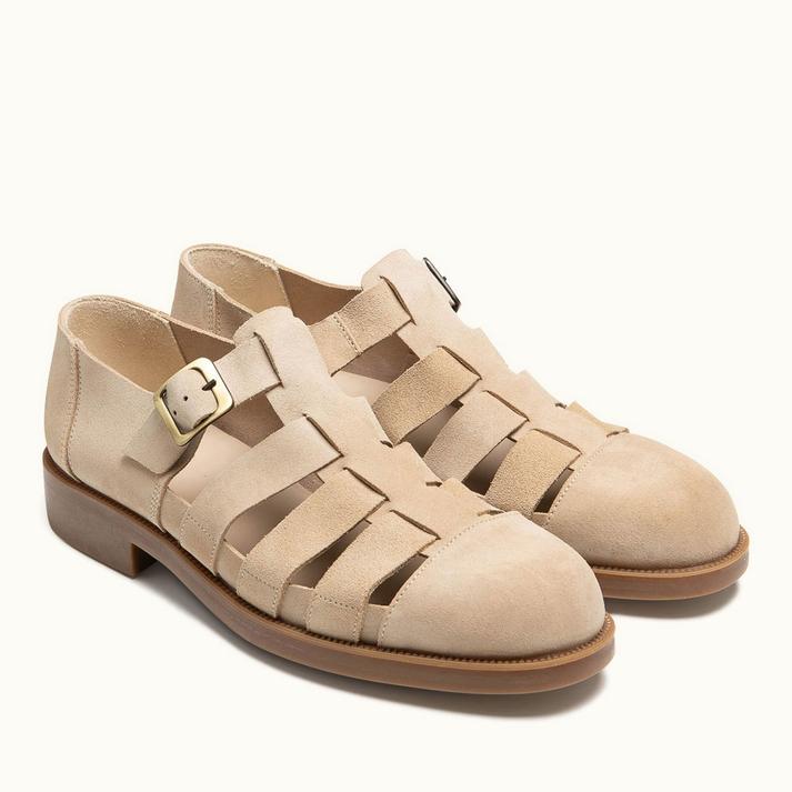 Kleman Sandales à Brides Velours Beige