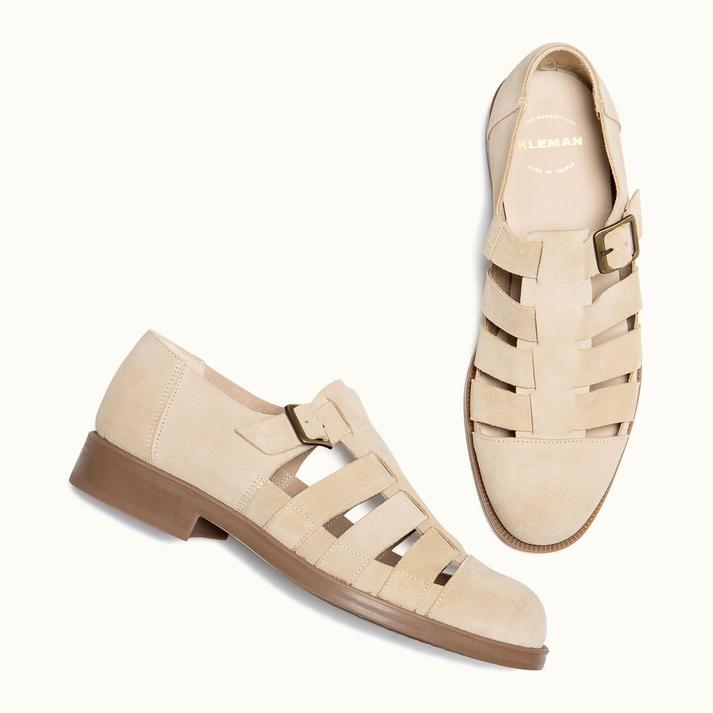 Kleman Sandales à Brides Velours Beige