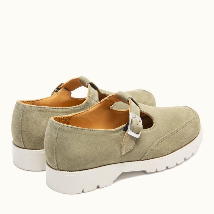 Kleman Sandales Fermées Cuir Velours Olive