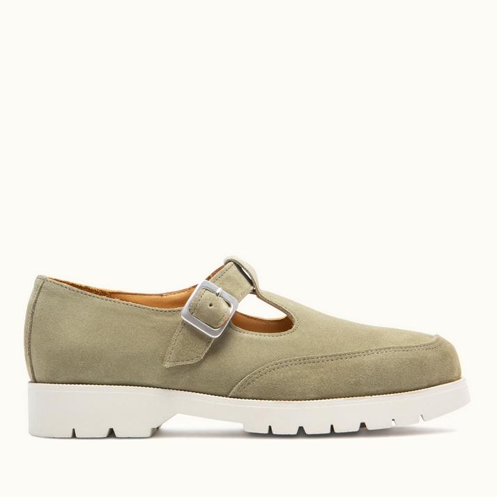 kleman Sandales fermées cuir velours olive