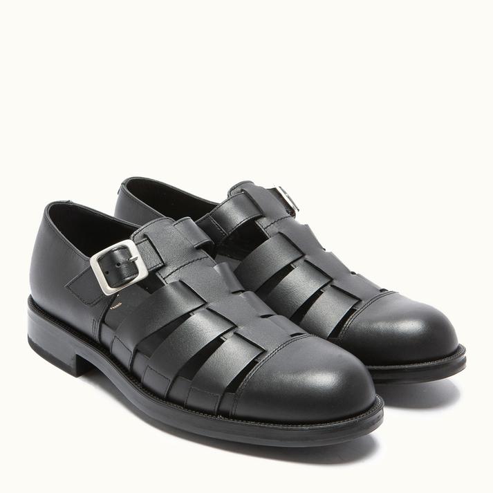 Kleman Sandales Made In France Cuir Noir