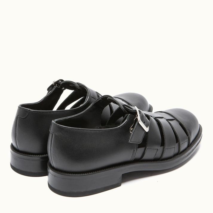 Kleman Sandales Made In France Cuir Noir