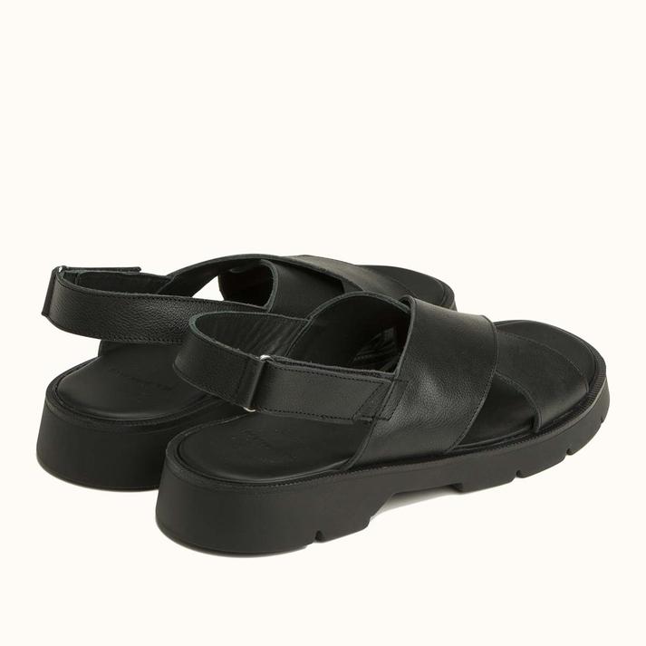 Kleman Sandales Noires à Brides Croisées