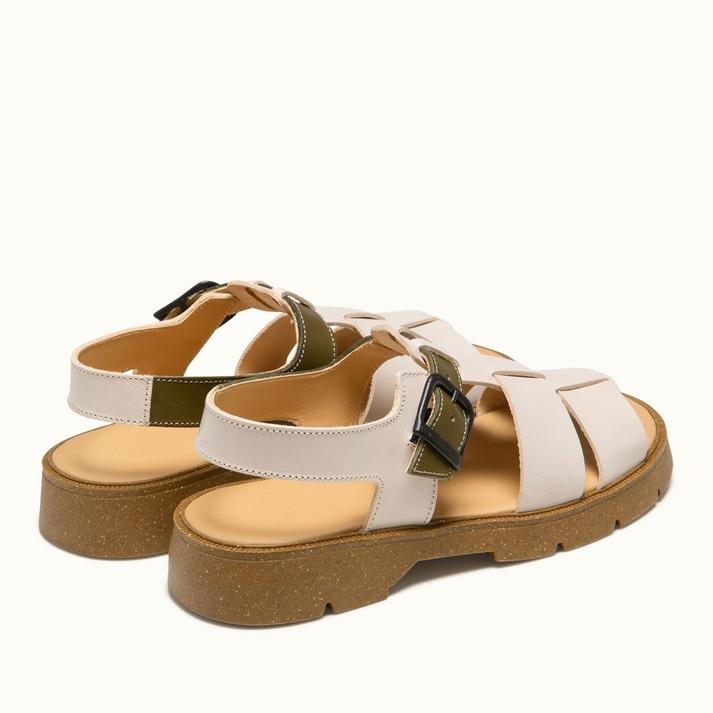 Kleman Sandales Plates Cuir Rose Nude