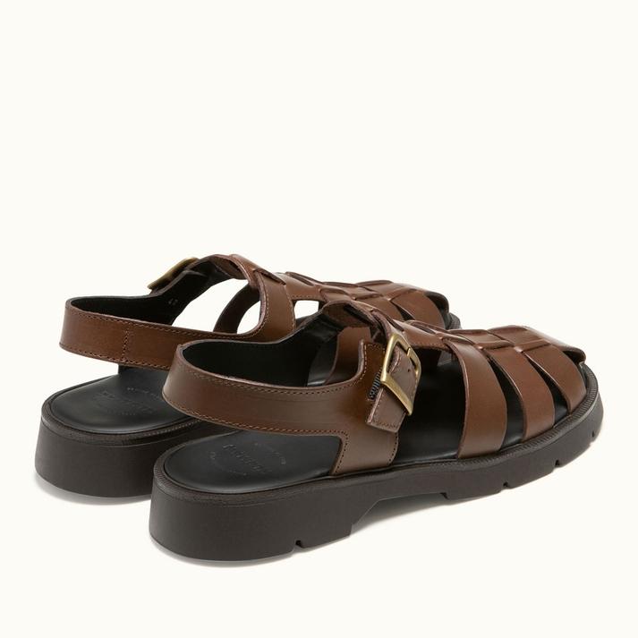 Kleman Sandales Style Pêcheur Cuir Marron