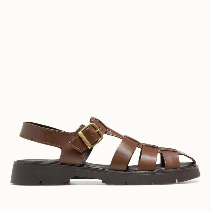 kleman Sandales style pêcheur cuir marron