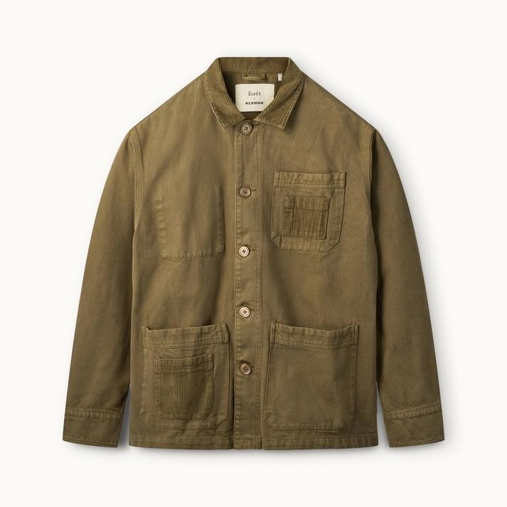 kleman Surchemise en coton kaki Forét x KLEMAN