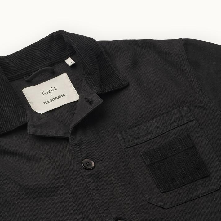 Kleman Surchemise En Coton Noir Forét X KLEMAN