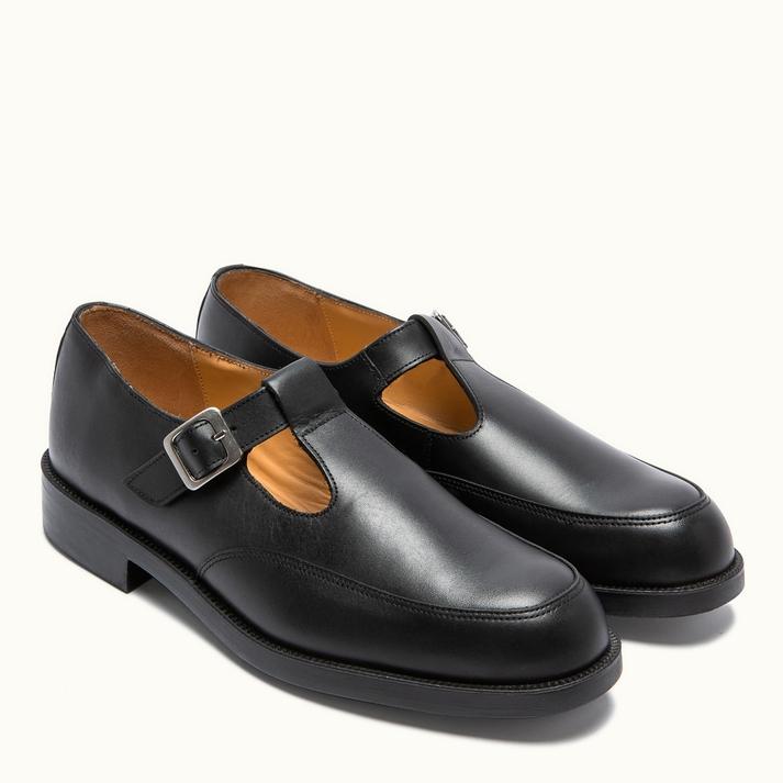 Kleman Sandales à Bride En Cuir Verni Noir DAISYOR Femme