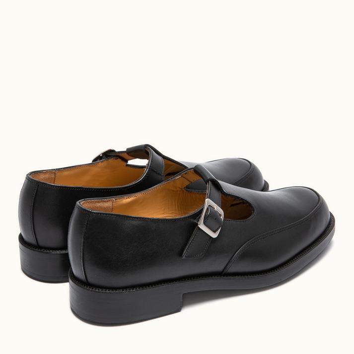 Kleman Sandales à Bride En Cuir Verni Noir DAISYOR Femme