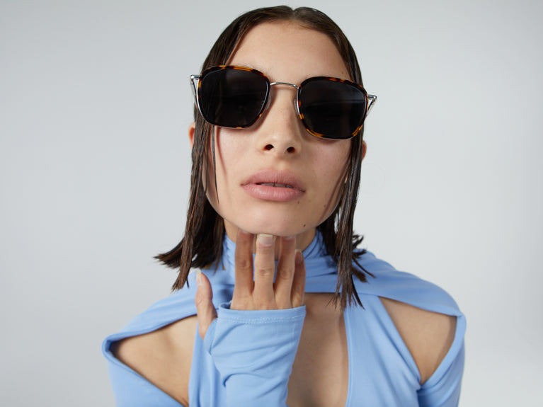 Komono Adam Silver Tortoise Glass Wing