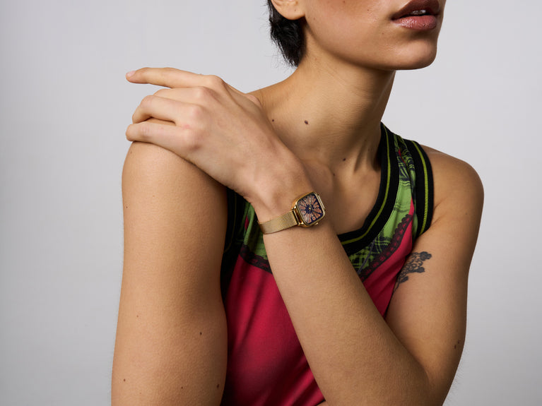 Komono Kate Flower Royale Gold Blue Rose