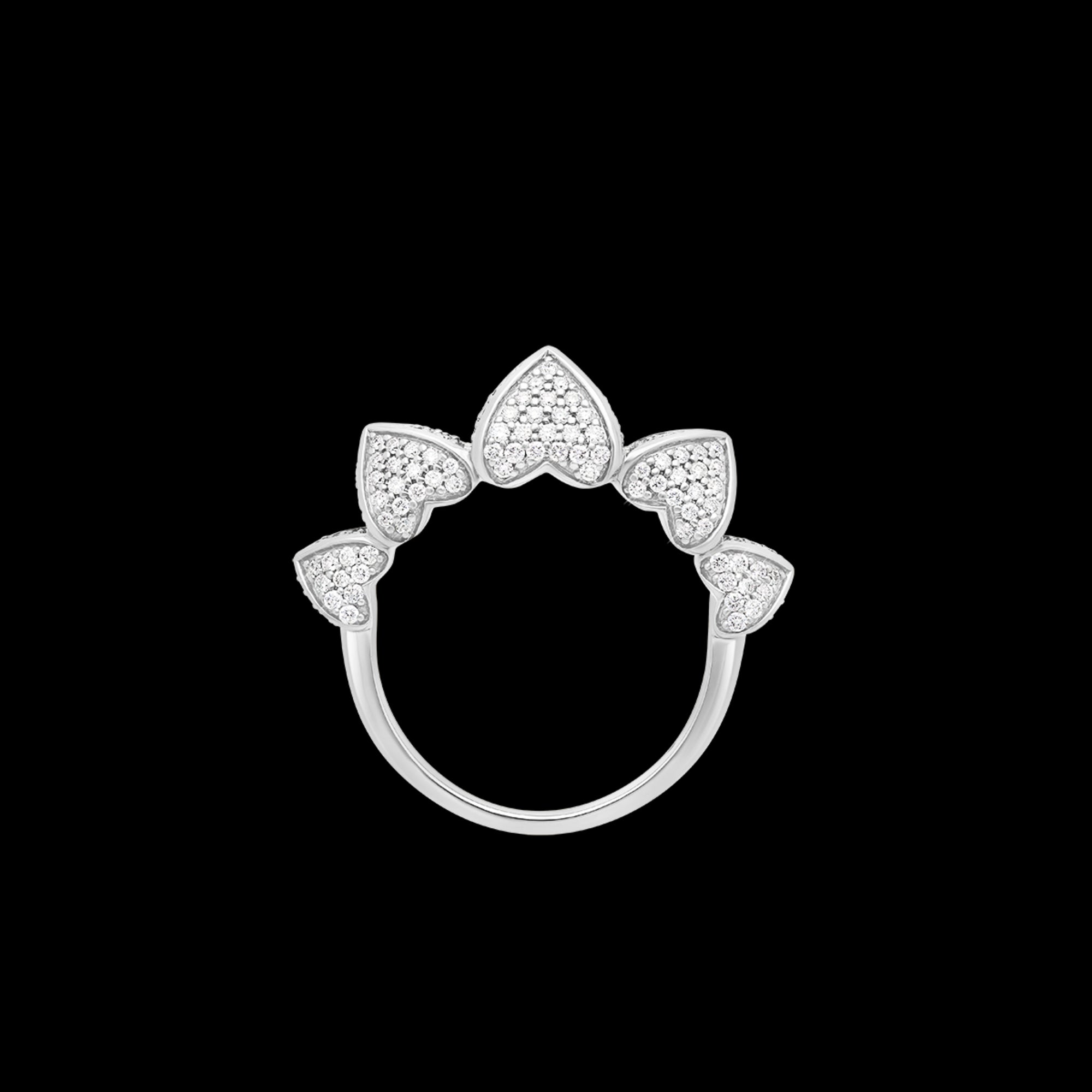 korloff Bague Bague moyen modèle 5 cœurs