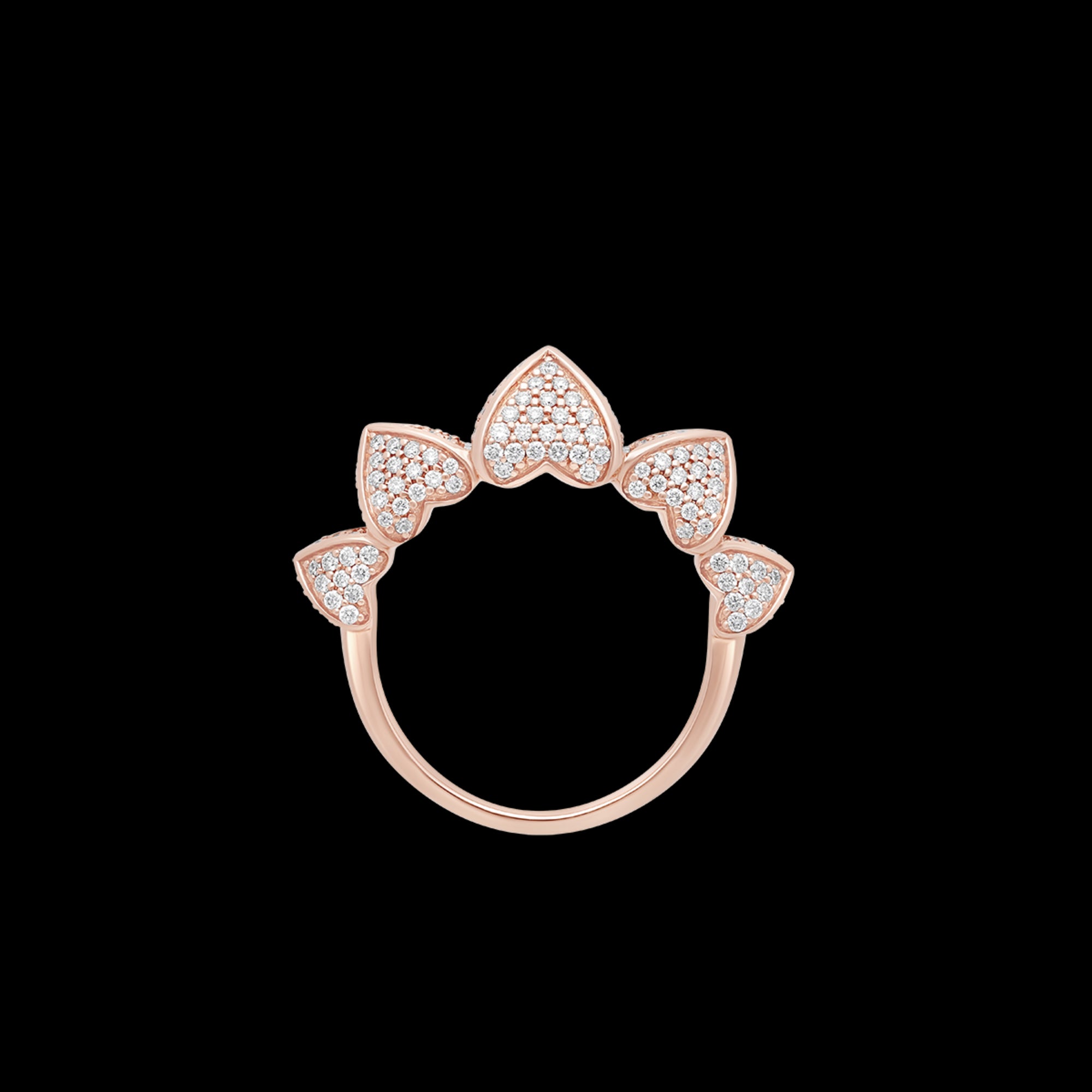 korloff Bague Bague moyen modèle 5 cœurs