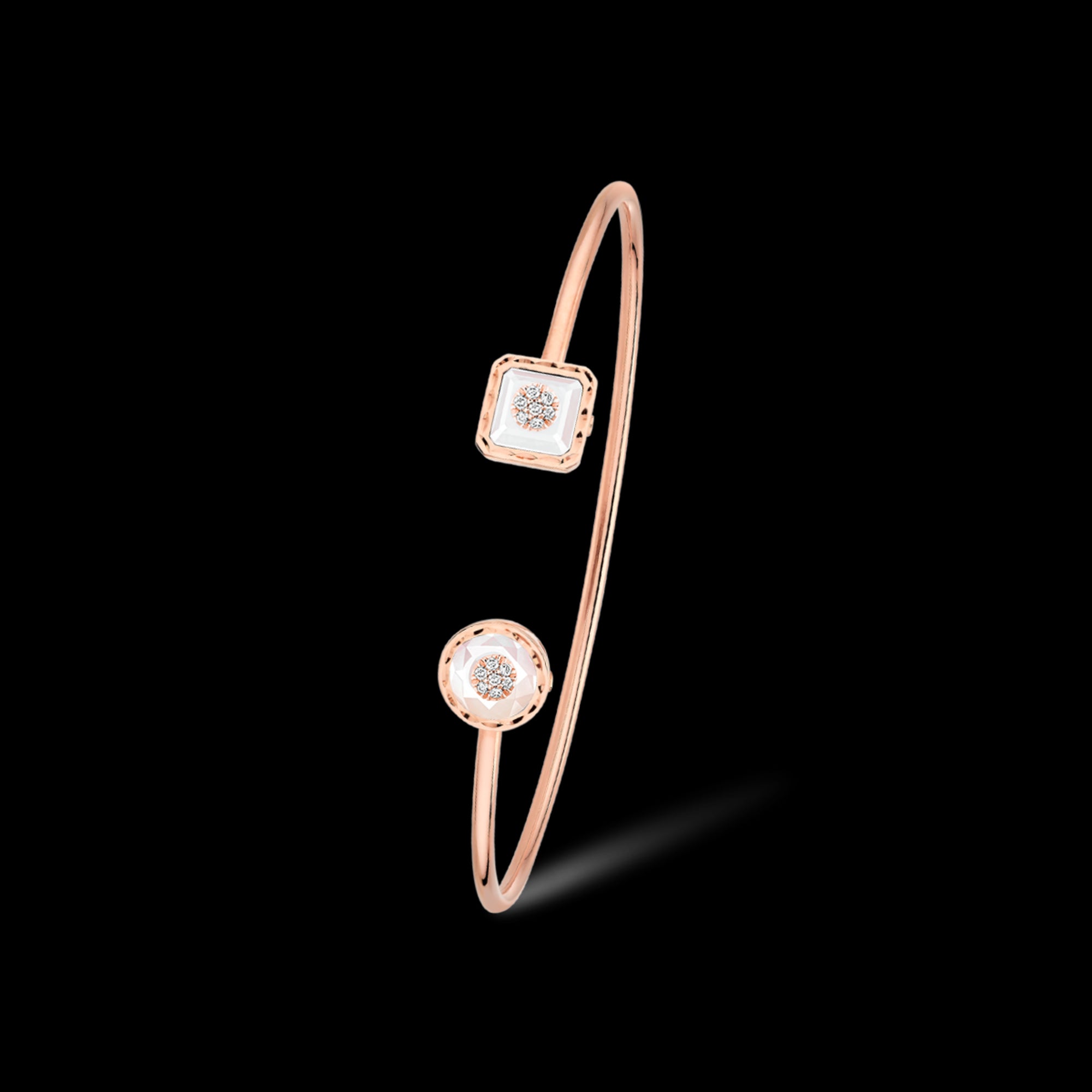 korloff Bracelet Jonc rond carré Toi u0026 Moi