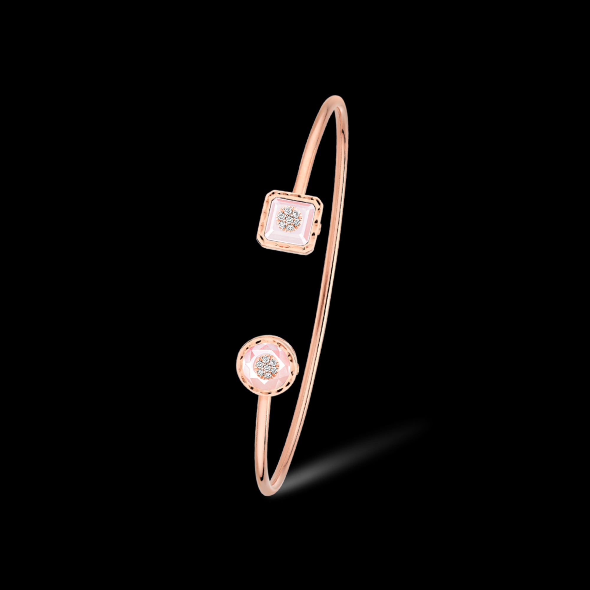 korloff Bracelet Jonc rond carré Toi u0026 Moi