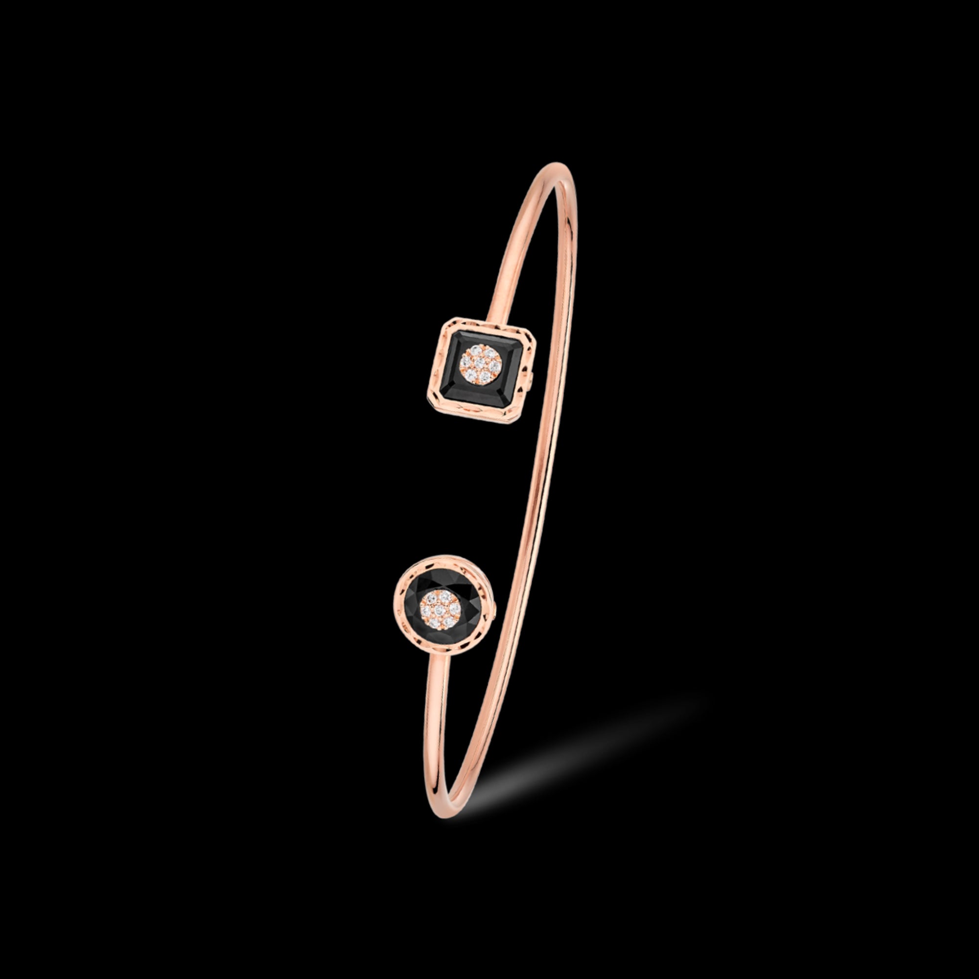 korloff Bracelet Jonc rond carré Toi u0026 Moi