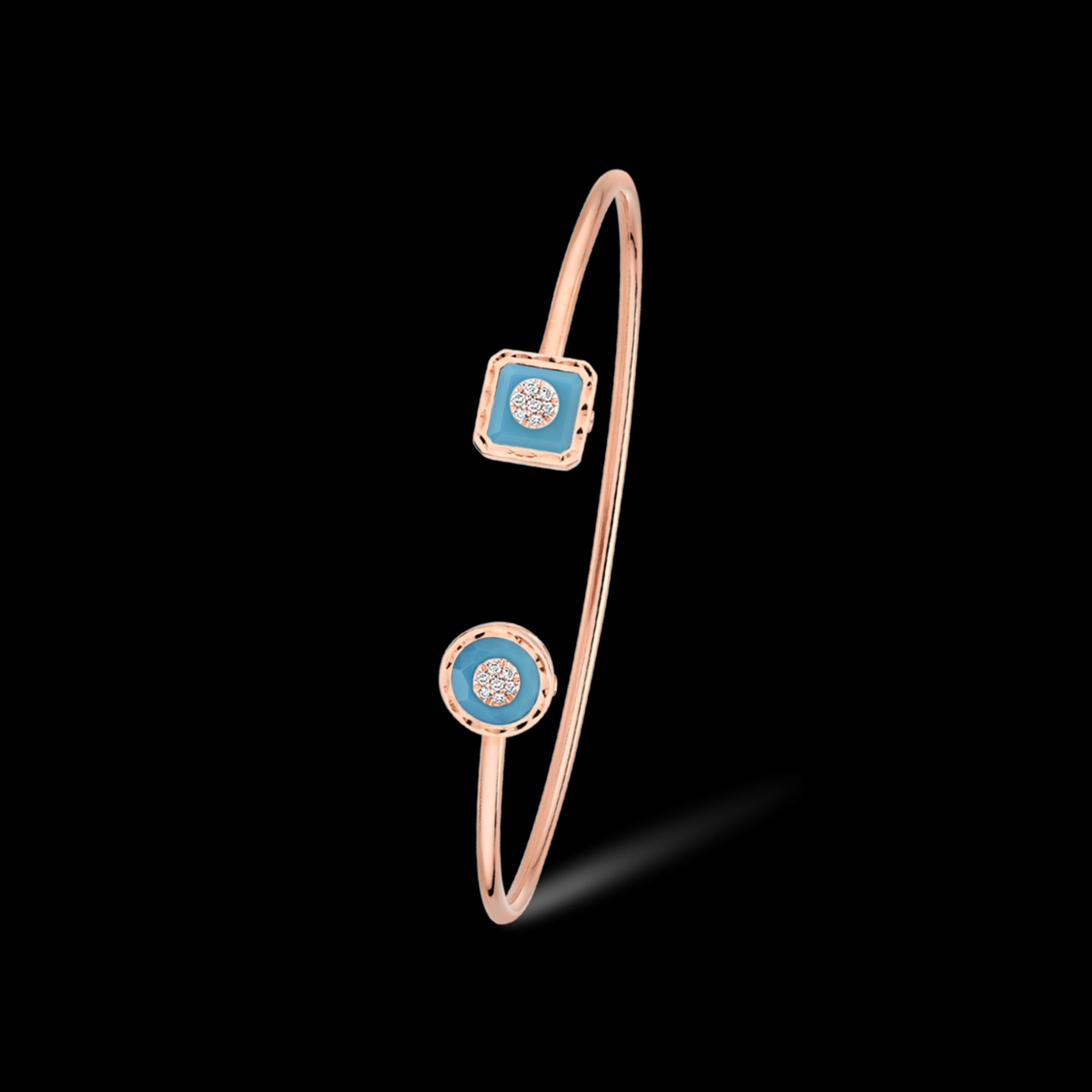 korloff Bracelet Jonc rond carré Toi u0026 Moi