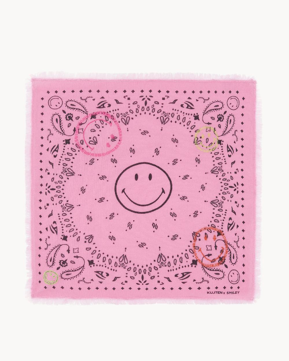 Kujten Bandana Hachi Smiley Brode Bandana Cachemire Imprimé