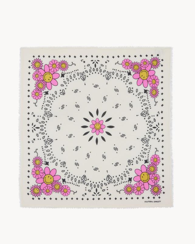 kujten Bandana hachiko bico smiley Bandana Cachemire Bicolore 2 fils