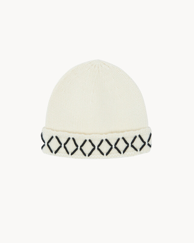 kujten Bonnet hassela Bonnet cachemire broderies main