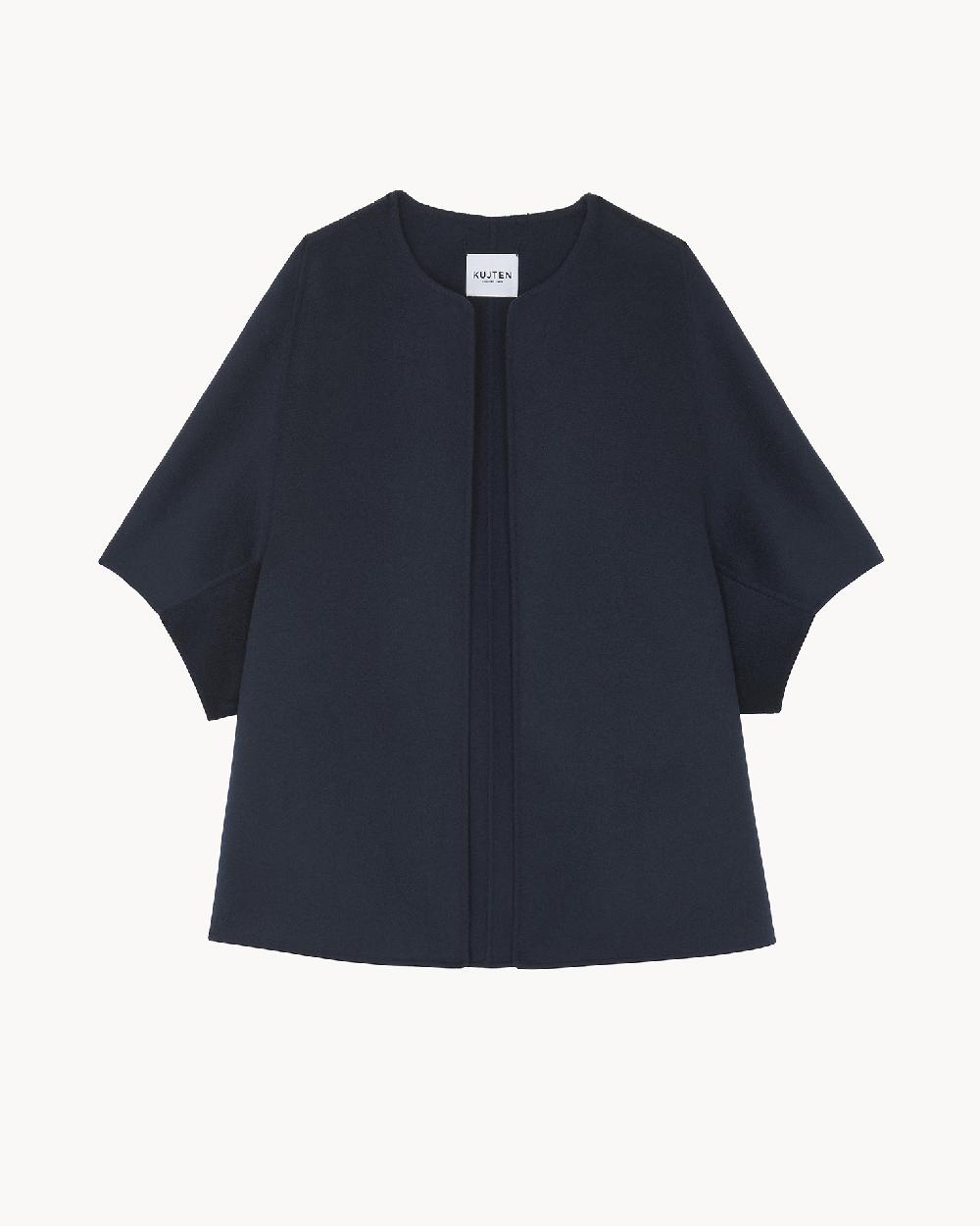 Kujten Cape Asi Cape Courte Kimono Cachemire Double Face