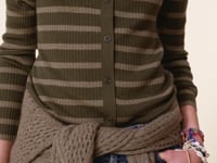 Kujten Cardigan Isha Marin Cardigan Marinière Rayé Soie Et Cachemire 1 Fil