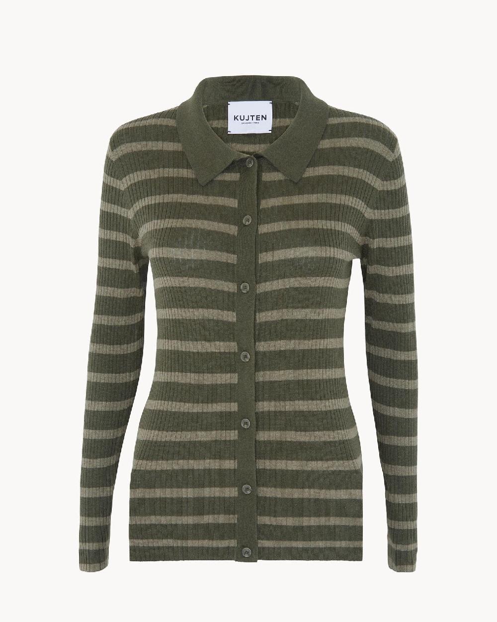 Kujten Cardigan Isha Marin Cardigan Marinière Rayé Soie Et Cachemire 1 Fil