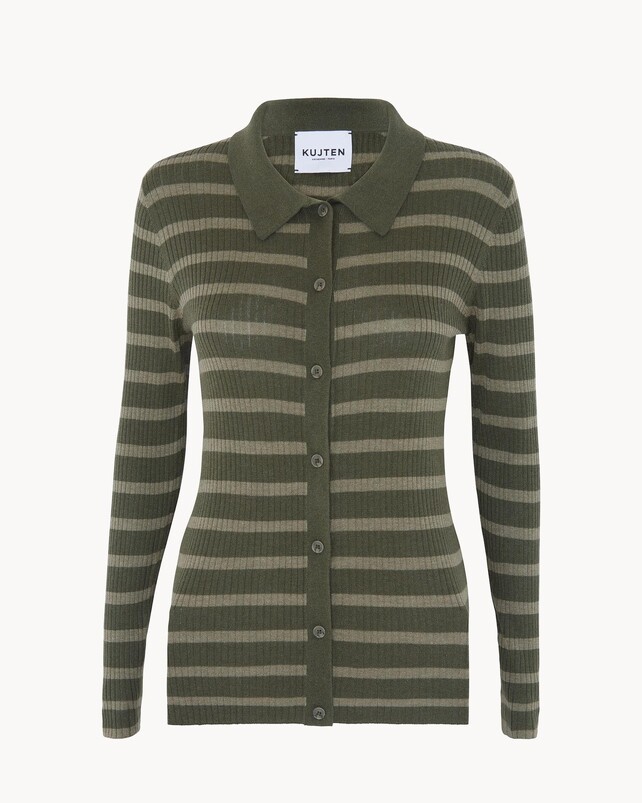 kujten Cardigan isha marin Cardigan Marinière Rayé Soie et Cachemire 1 fil