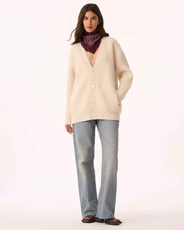 Kujten Cardigan Noah Cardigan Cachemire Col V Oversize 6 Fils