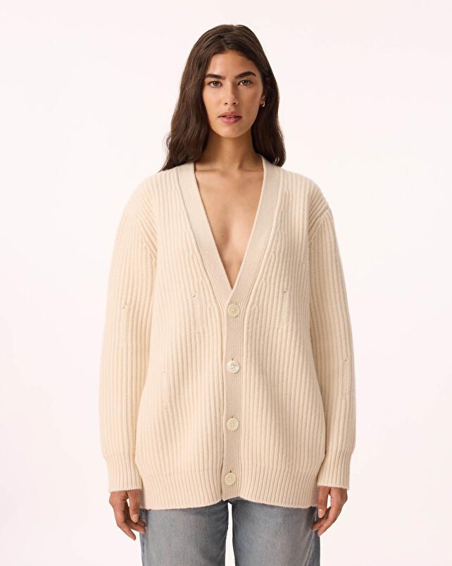 Kujten Cardigan Noah Cardigan Cachemire Col V Oversize 6 Fils