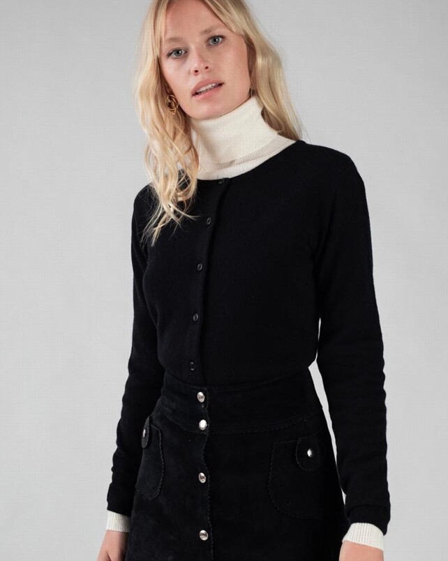 Kujten Cardigan Rebec Cardigan Col Rond Manches Longues Basic