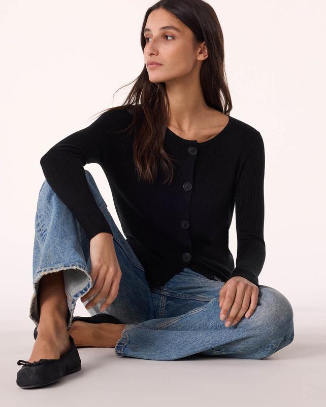 kujten Cardigan thiziri Cardigan Court Cachemire Et Soie 1 fil